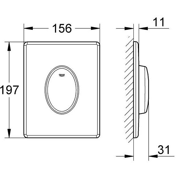 Grohe Skate Air Clapeta de actionare cu instalare verticala, crom