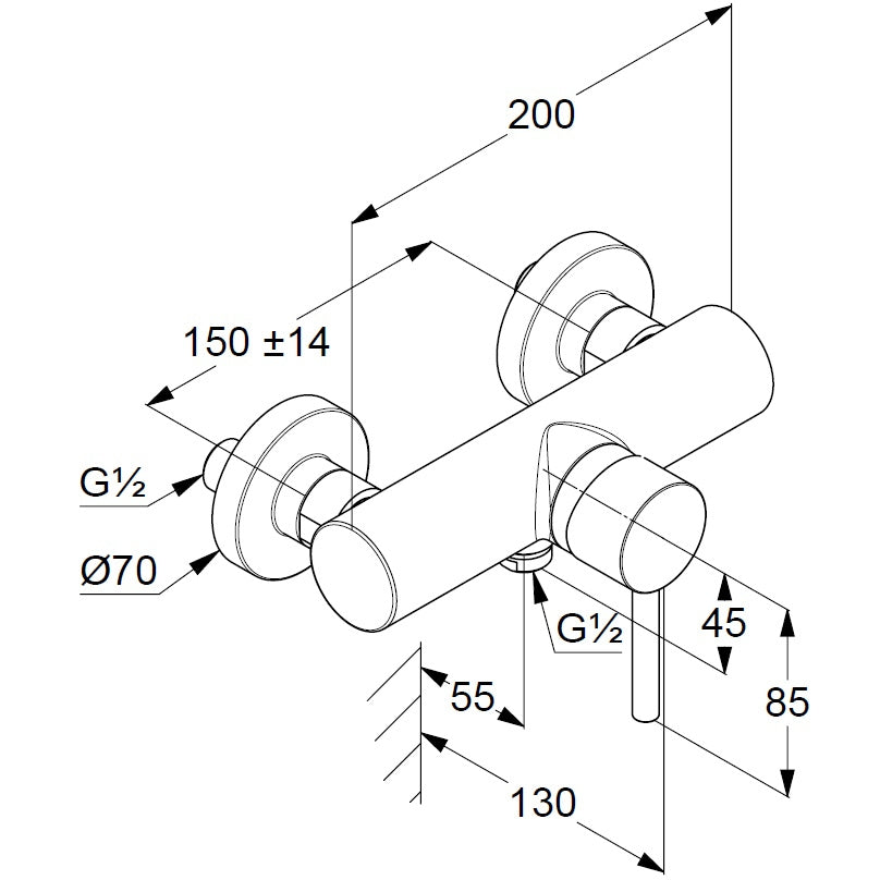 Kludi Bozz Baterie dus monocomanda, auriu periat (brushed gold)
