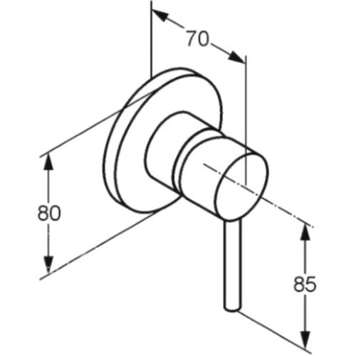 Kludi Bozz Baterie dus monocomanda, montaj incastrat, negru mat