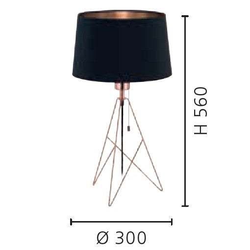 Eglo Camporale Veioza 1x60W, negru/cupru