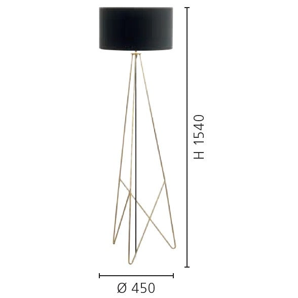 Eglo Camporale Lampadar 1x60W, negru/auriu