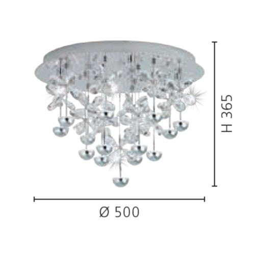 Eglo Pianopoli Plafoniera 15x1.8W, transparent