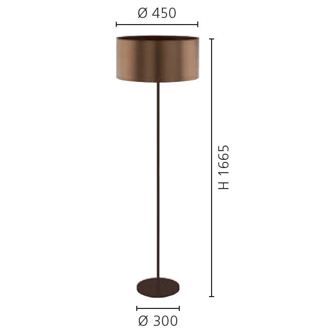 Eglo Saganto 1 Lampadar 1x60W, cupru
