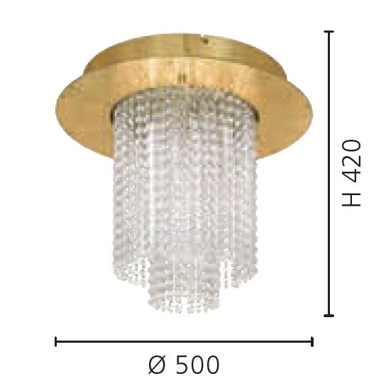 Eglo Vilalones Plafoniera 10x4.3W, auriu/transparent