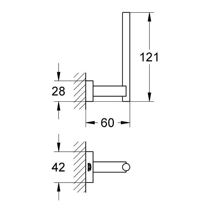 Grohe Essentials Cube Suport rezerva hartie igienica, crom