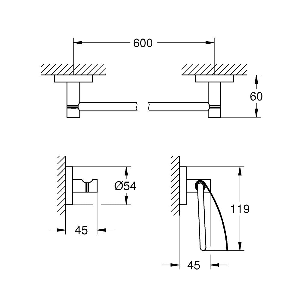 Grohe Essentials Guest Set de accesorii 3 in 1