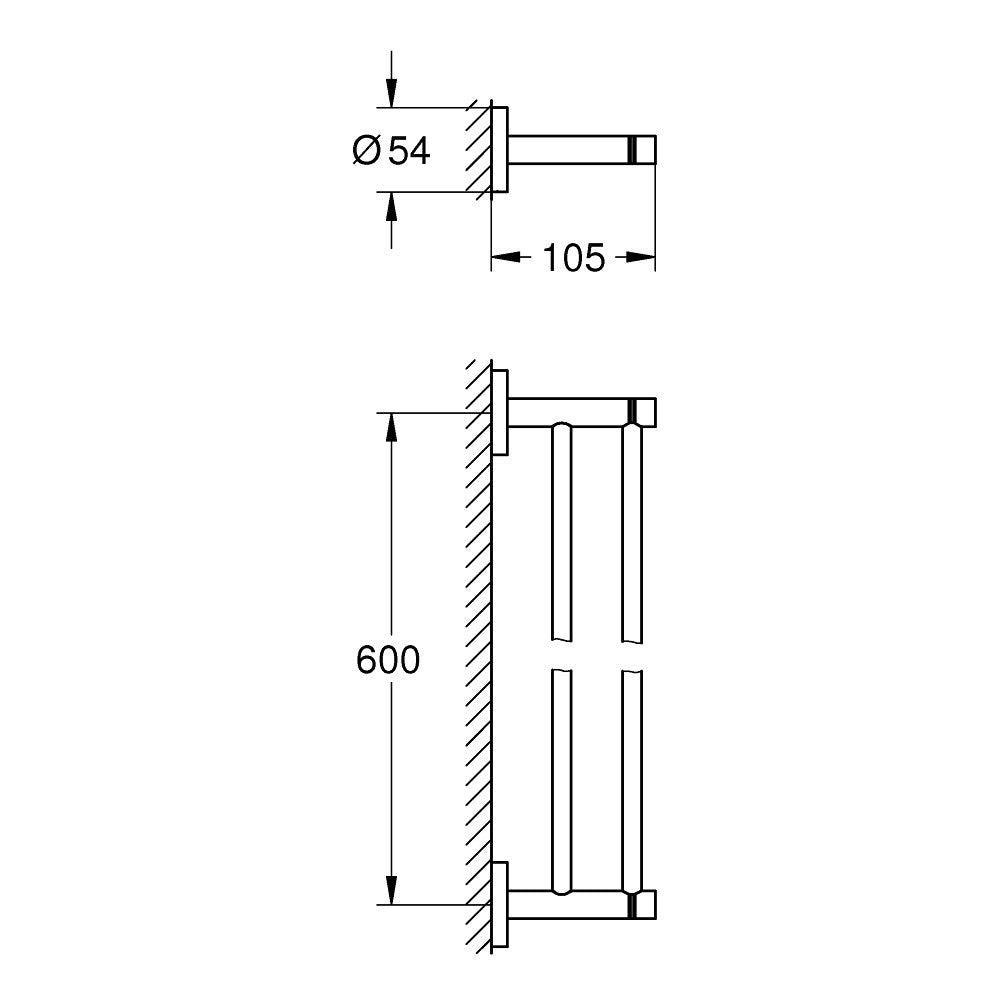 Grohe Essentials Suport prosop baie tip bara dubla 60 cm