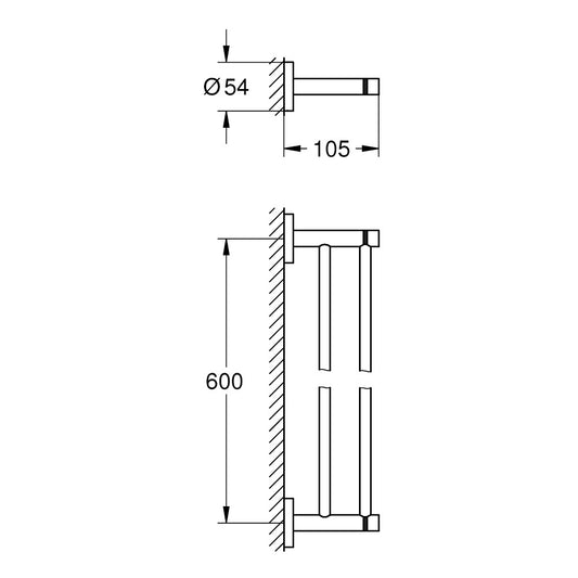 Grohe Essentials Suport prosop baie tip bara dubla 60 cm