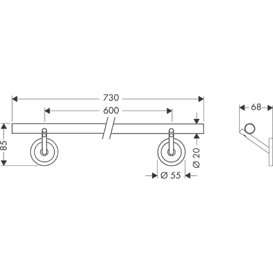 Hansgrohe Axor Starck Suport prosop baie tip bara 73 cm