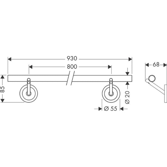 Hansgrohe Axor Starck Suport prosop baie tip bara 93 cm