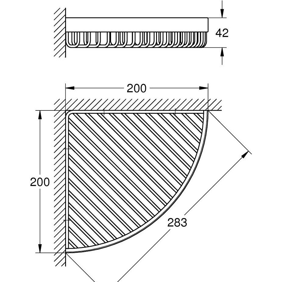 Grohe Selection Cube Polita de colt pentru dus, 20 cm