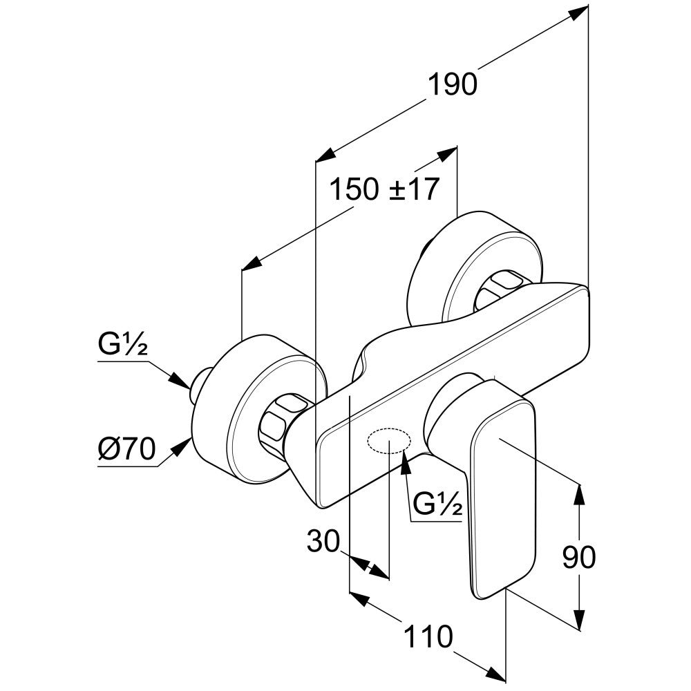 Kludi Pure&Style Baterie dus monocomanda, negru mat