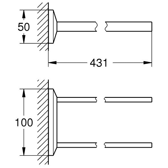 Grohe Allure Brilliant Suport prosop baie tip bara dubla crom