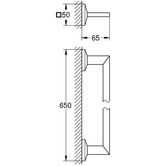 Grohe Allure Brilliant Suport prosop baie tip bara 60 cm, crom