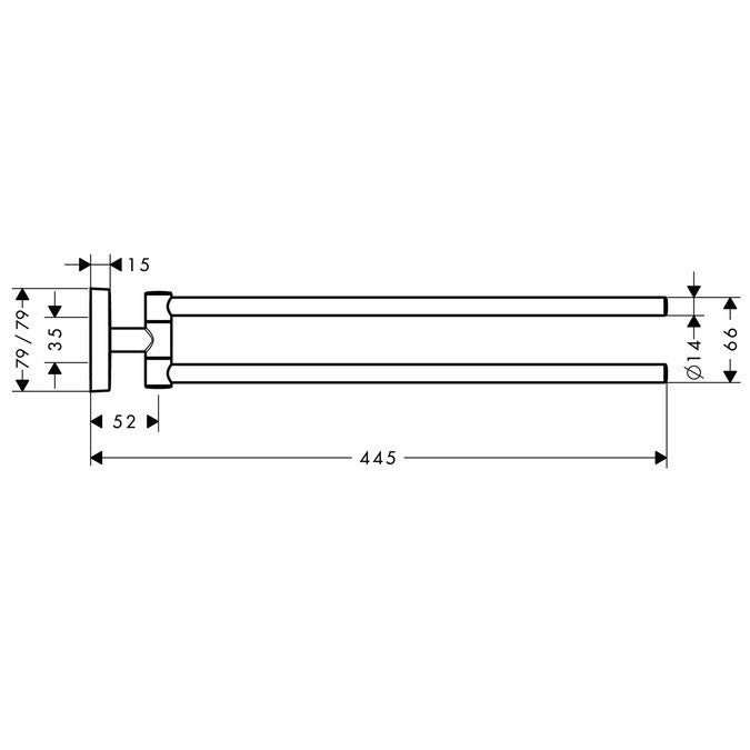 Hansgrohe PuraVida Suport prosop baie tip bara dubla 45 cm