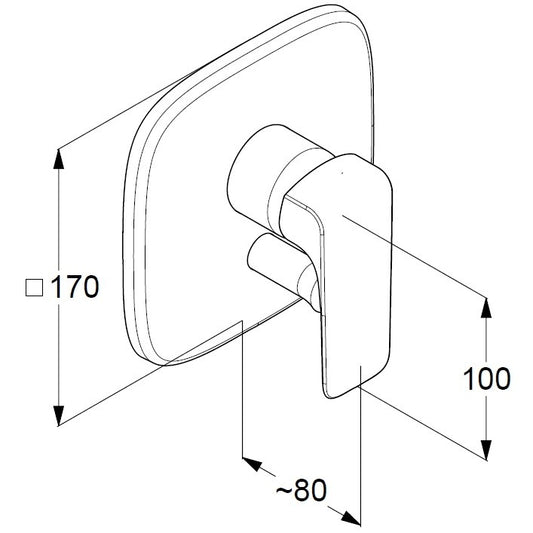 Kludi Ameo Baterie dus monocomanda cu divertor, montaj incastrat