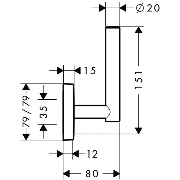 Hansgrohe PuraVida Suport hartie igienica suplimentara