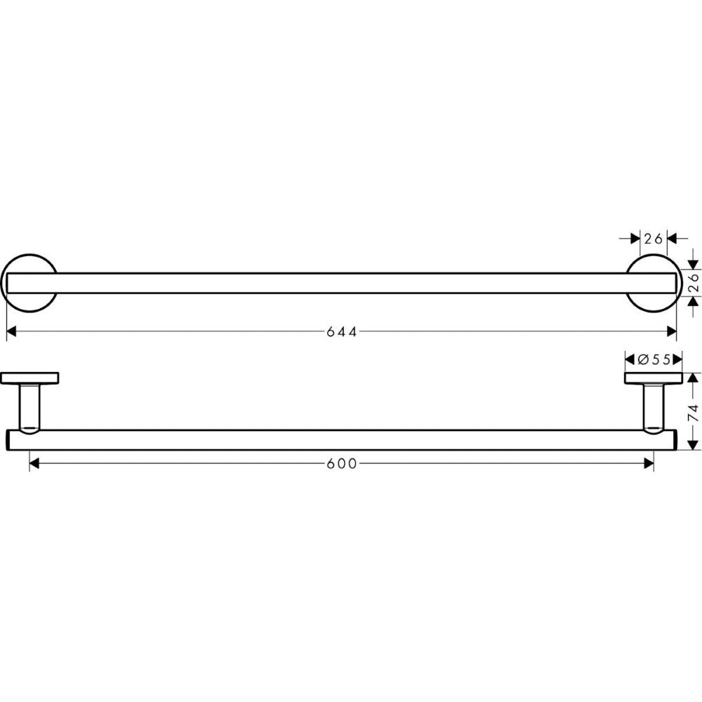 Hansgrohe Logis Universal Suport prosop baie tip bara 64 cm