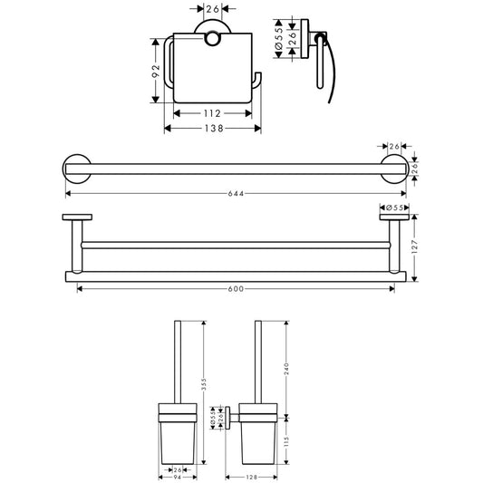 Hansgrohe Logis Universal Set de accesorii 3 in 1