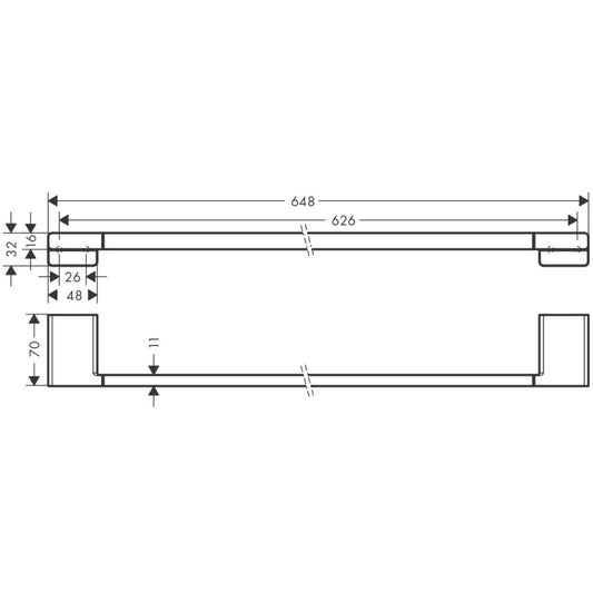 Hansgrohe AddStoris Suport prosop baie tip bara 65 cm