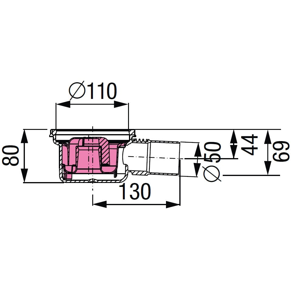 Corp sifon de pardoseala Kessel Superflat System 100 Ø5 cm