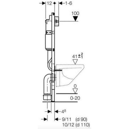 Set promo Vas WC suspendat cu rezervor incastrat, clapeta si capac Geberit Smyle Square Rimfree 36x54 cm, evacuare orizontala