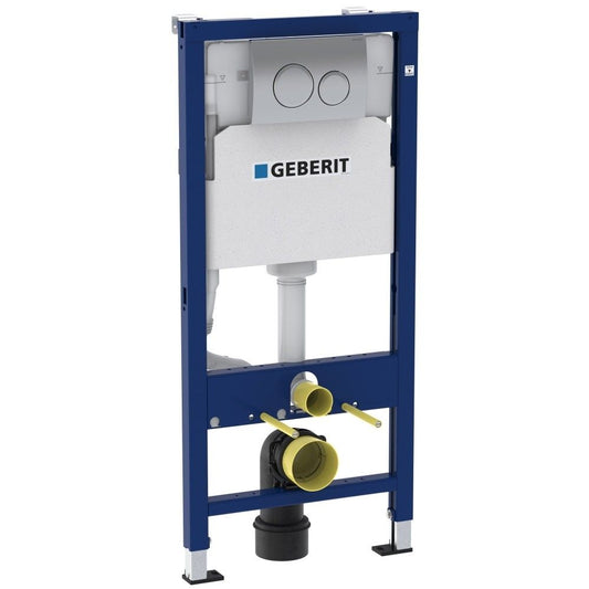 Set Promo Vas WC suspendat cu rezervor incastrat, clapeta de actionare alba, capac soft close, Geberit Delta si Selnova Square Rimfree 36x52 cm