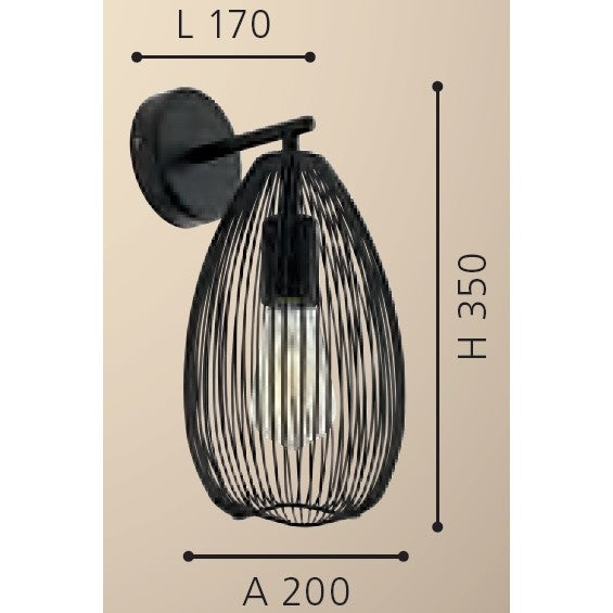 Eglo Clevedon Aplica 1x60W, negru