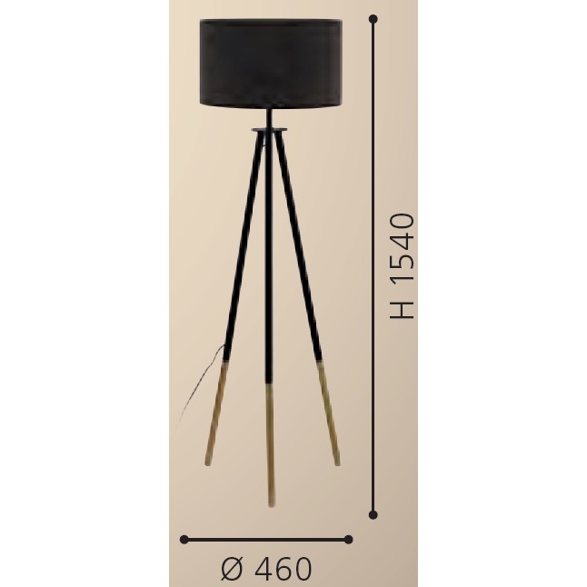 Eglo Bidford Lampadar 1x60W, negru
