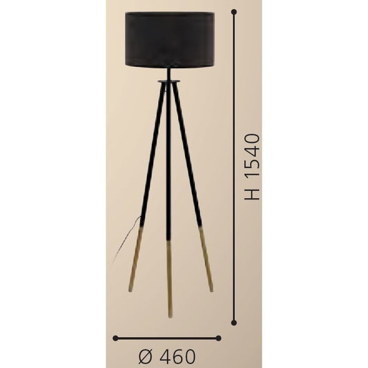 Eglo Bidford Lampadar 1x60W, negru