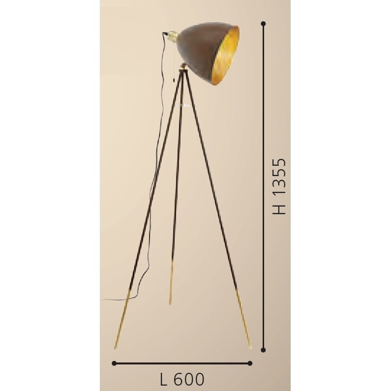 Eglo Chester 1 Lampadar 1x60W, maro (rust-coloured)/auriu