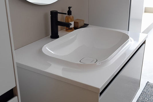 Set mobilier baie (masca cu 1 sertar si lavoar) Kolpa San Pandora 75x54xH41 cm, alb