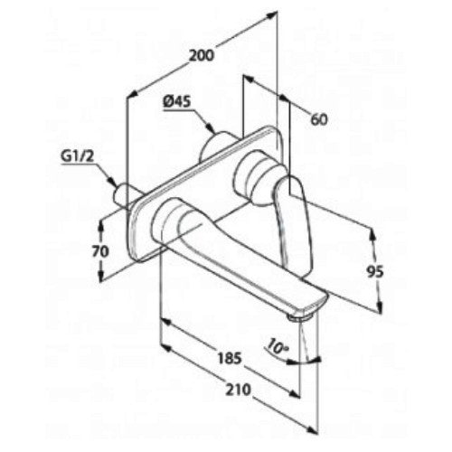 Baterie lavoar incastrata neagra mat Kludi Balance, pipa 21 cm