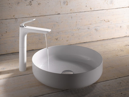 Baterie chiuveta baie inalta alba Kludi Balance White, H34 cm