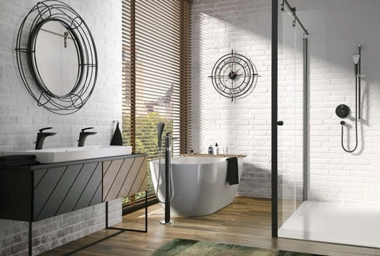 Kludi Balance Baterie cada dus incastrata, negru mat