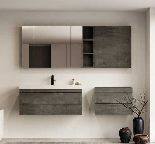 Dulap baie suspendat 40x33xH45 cm Kolpa San Naomi, gri (dark concrete)