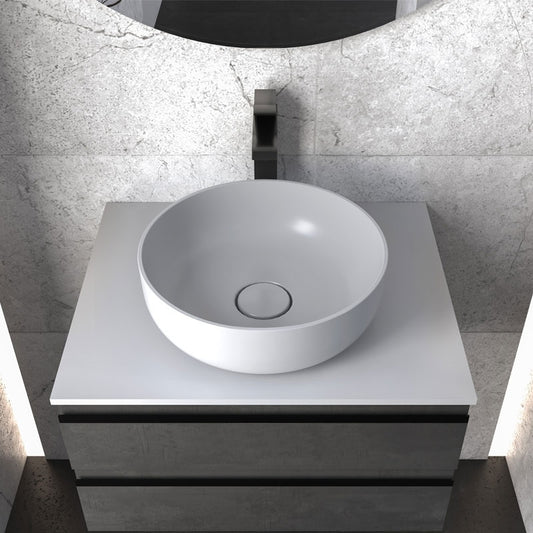 Kolpasan Alexis Masca lavoar baie cu blat si 2 sertare 60x50 cm, antracit (dark concrete)