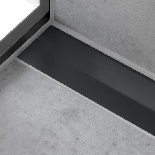 Grila ornament rigola dus Hansgrohe RainDrain Flex 80 cm, montaj la perete, negru mat