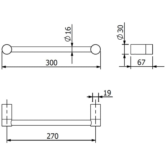 Kludi Vela R Suport prosop baie tip bara 30 cm, alb mat