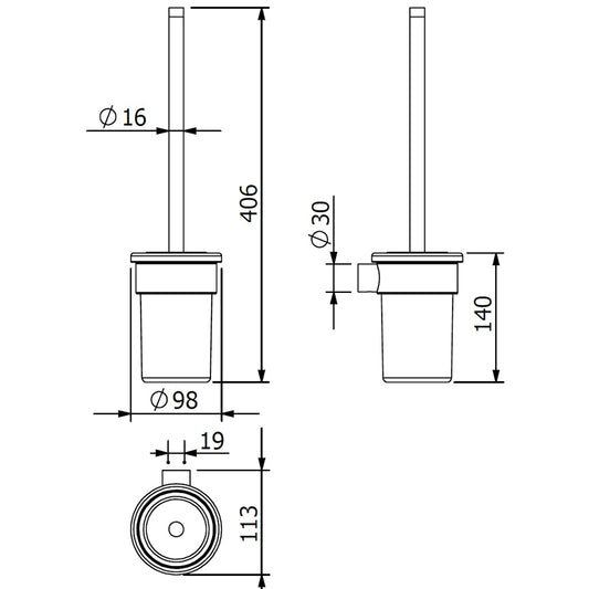 Kludi Vela R Perie WC cu montaj pe perete, auriu periat (brushed gold PVD)