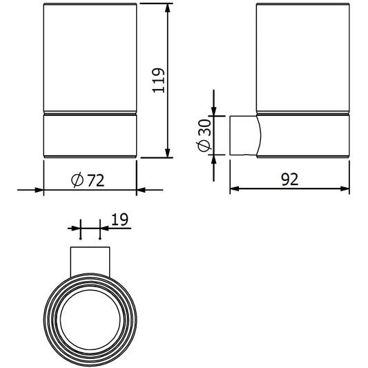 Kludi Vela R Pahar cu suport, auriu periat (brushed gold PVD)