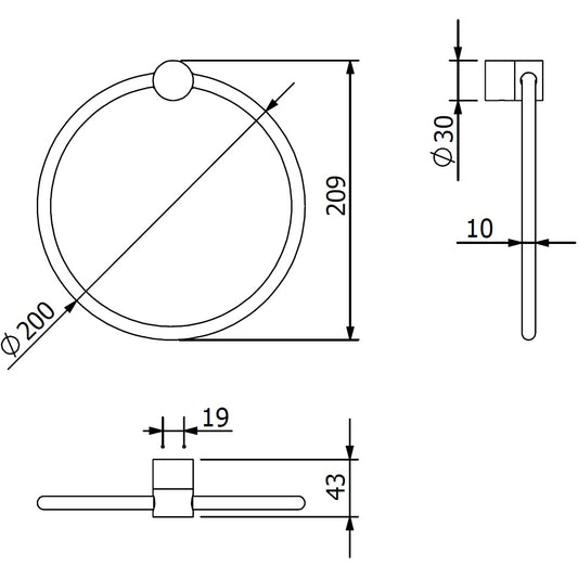 Kludi Vela R Suport prosop baie inel, crom