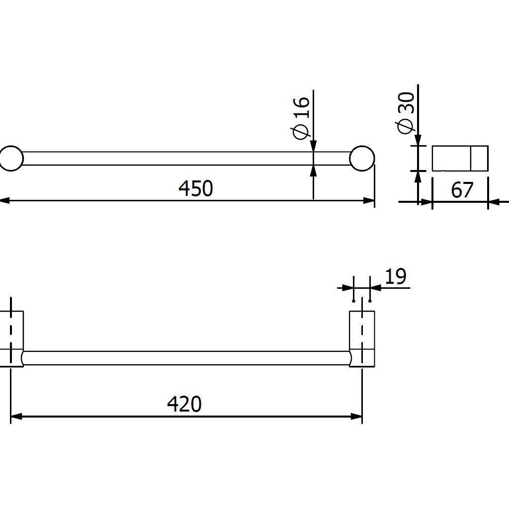 Kludi Vela R Suport prosop baie tip bara 45 cm, crom