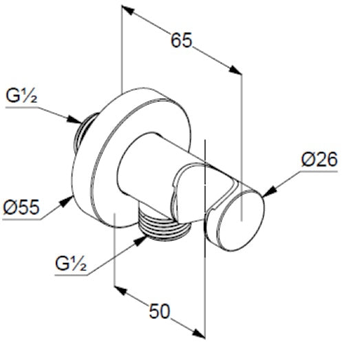 Kludi Cot racord cu suport dus, alb mat