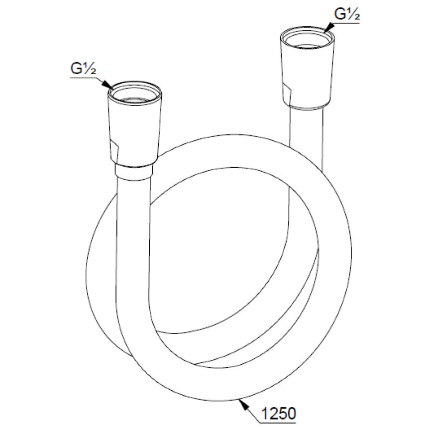 Furtun dus Kludi Suparaflex 125 cm, alb mat