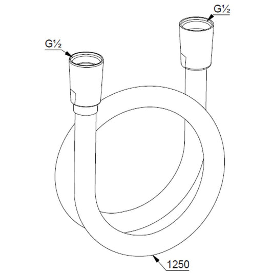 Furtun dus Kludi Suparaflex 125 cm, alb mat