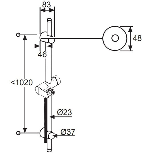 Kludi A-QA Bara de dus cu furtun