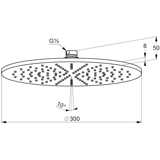 Palarie dus fix Kludi A-QA Ø30 cm, alb mat