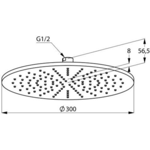 Palarie dus fix Kludi A-QA, slim Ø30 cm, negru mat