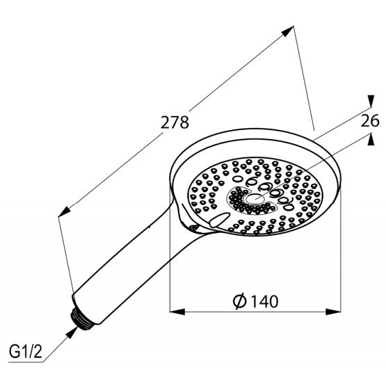 Para dus Kludi Freshline cu 3 tipuri de jet